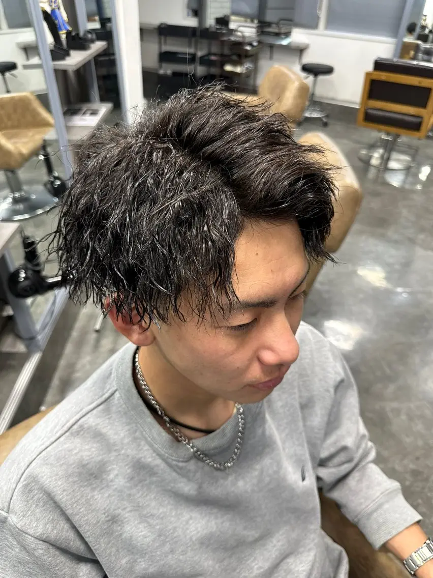 パーマ メンズ カット パーマ 梅田/パーマリピート 率90%超/秋本大智のヘアスタイル