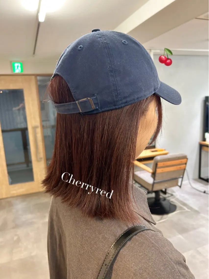 ミディアム カラー レッドカラー ボブ 外ハネヘア カット ヘアカラー 暖色･似合わせカラー (廣石沙英🎀)のヘアスタイル