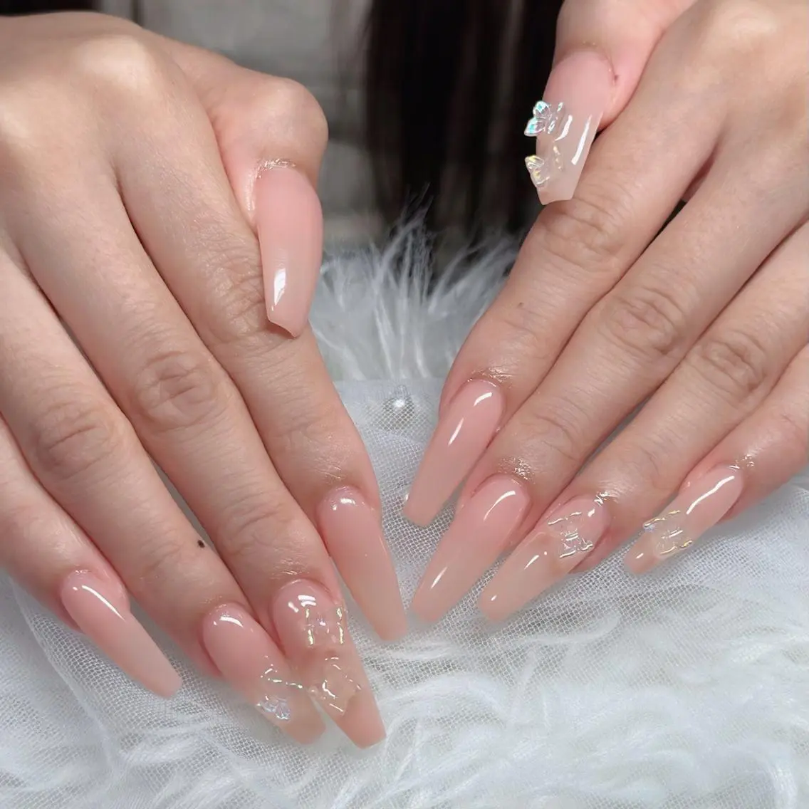 ネイル オーロラネイル フレンチネイル ジェルネイル ハロウィン キラキラネイル ハンドネイル H.baby Nail Salonのネイルデザイン