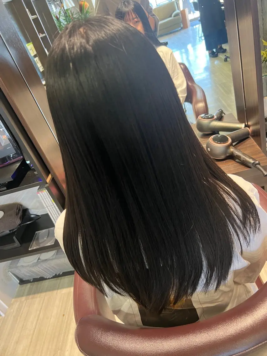 ロング 【南草津】髪質改善 ヘナカラー&縮毛矯正のヘアスタイル