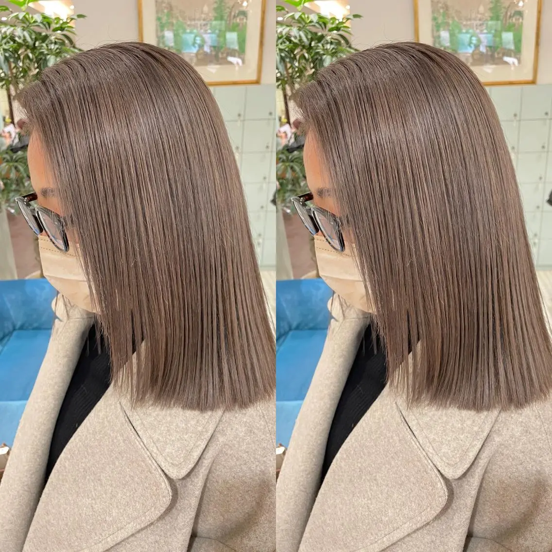 ミディアム カラー アッシュ アッシュグレー アッシュグレージュ グレージュ 💜ハイトーン💛 マジカルかいちゃんのヘアスタイル