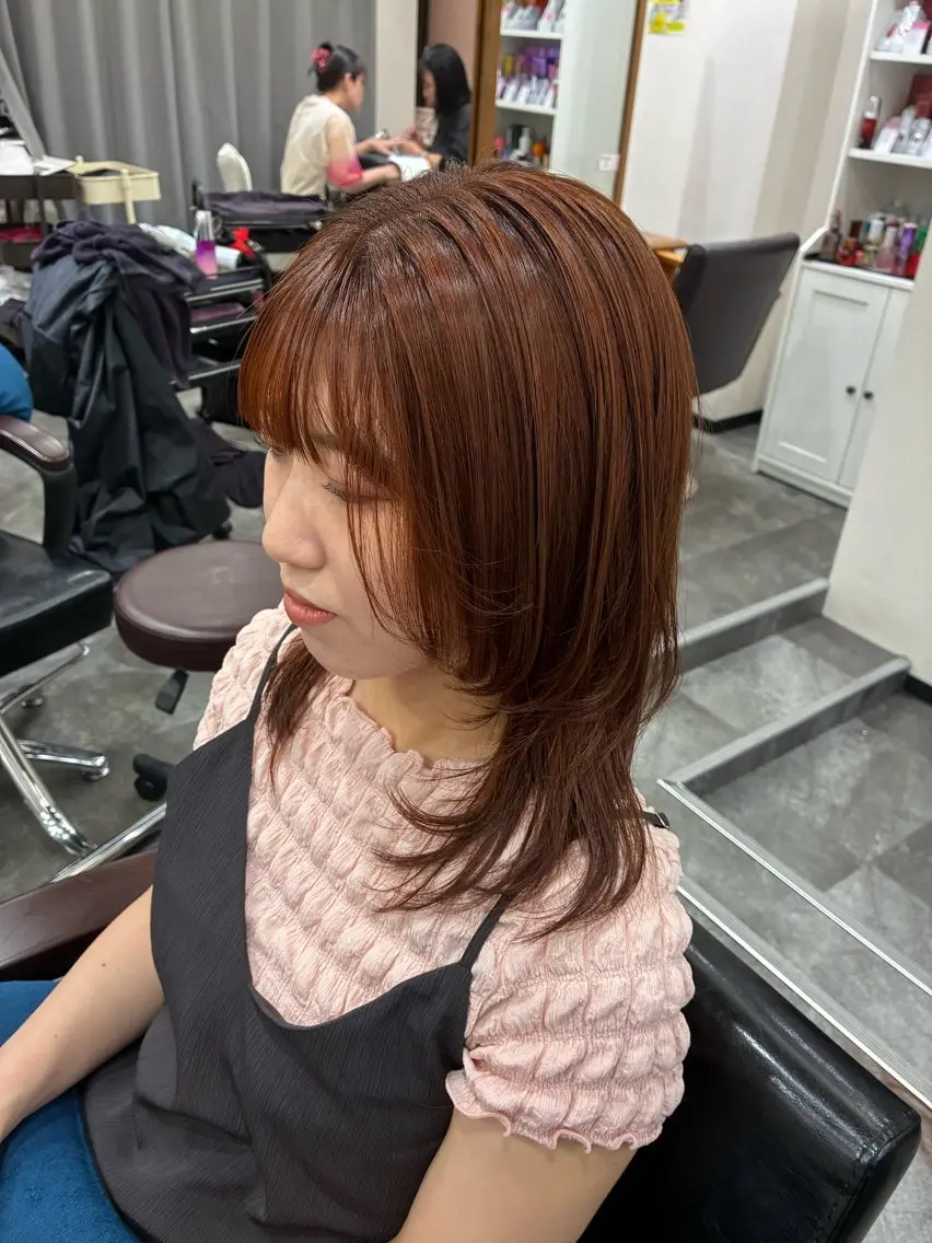 セミロング 縮毛矯正 縮毛矯正 五十嵐 満梨奈のヘアスタイル