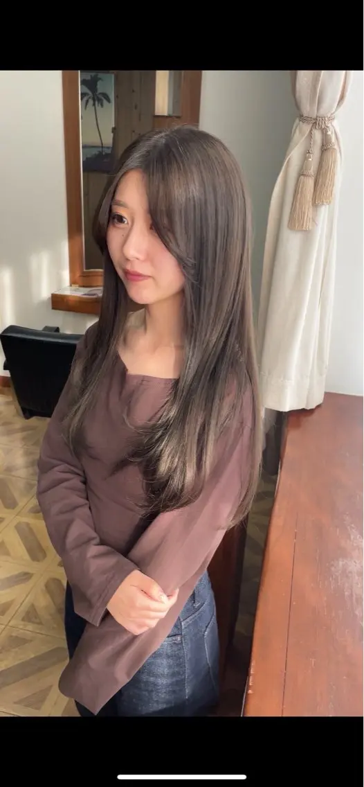 カラー ブリーチ 透明感カラー ダブルカラー ブリーチなしカラー ヘアカラー トリートメント 小野楓未 ブリーチ/ 透明感カラー🩵のヘアスタイル