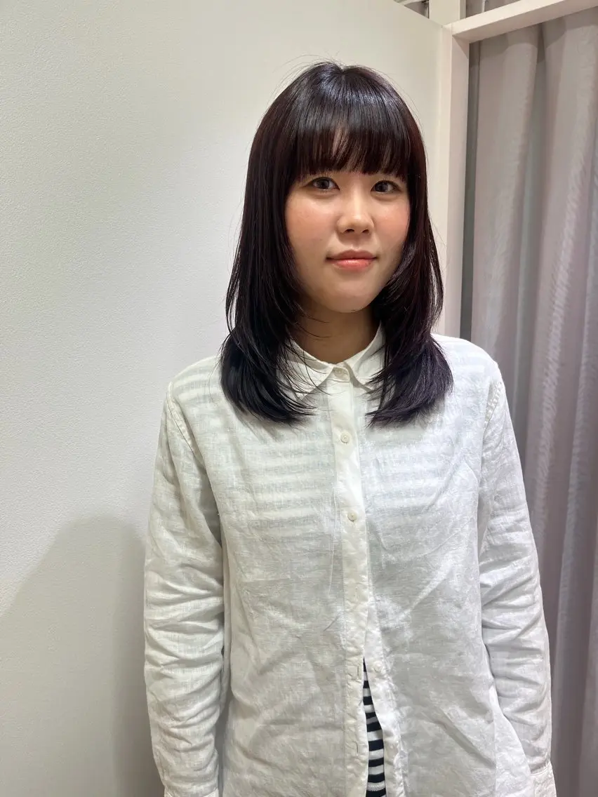 ミディアム カラー カット ヘアカラー トリートメント 松村 澪里のヘアスタイル