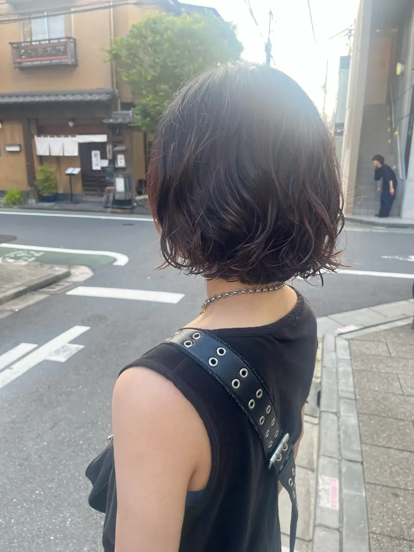 ショート パーマ ボブ カット パーマ トリートメント ✨透明感カラー✨ 🦖佐々木未来🦕のヘアスタイル