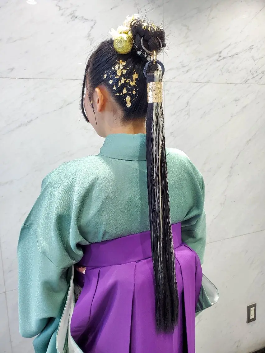 セミロング ヘアアレンジ 卒業式のヘアスタイル ヘアセット 仁科 美乃里のヘアスタイル