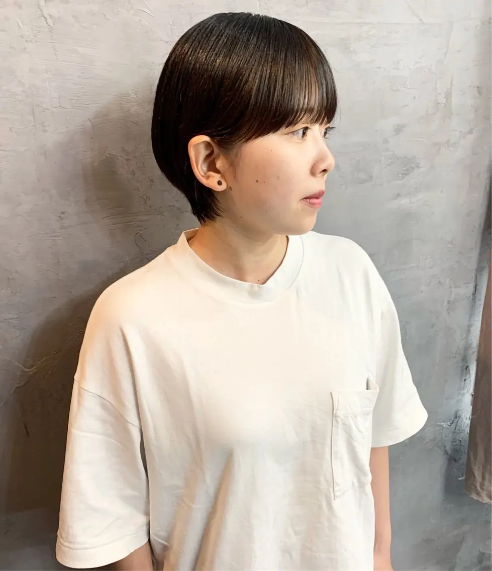 ショート カラー ショートヘア ヘアカラー トリートメント シノザキ/薬院/ボブ /ショート/髪質改善のヘアスタイル