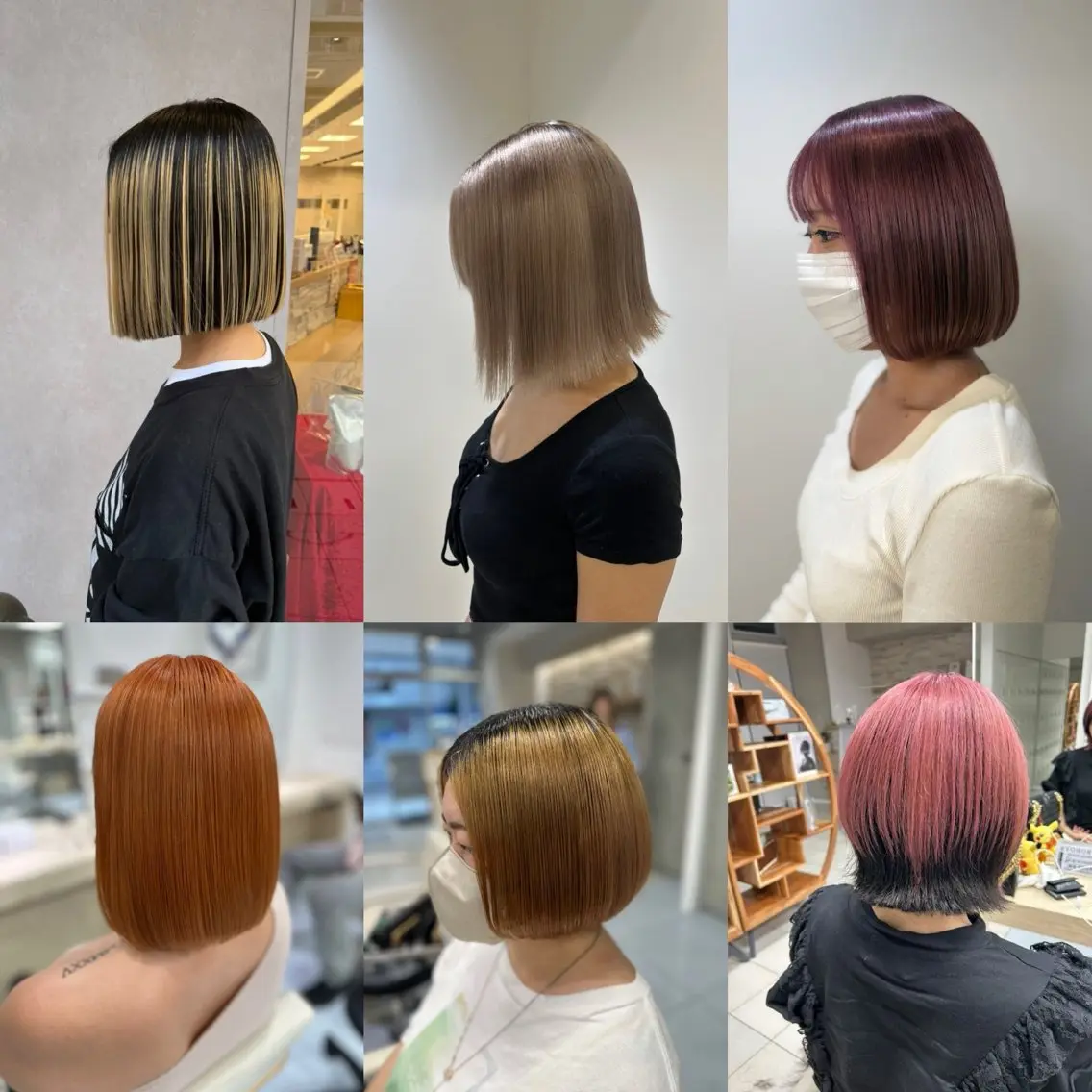 ミディアム カラー カット ヘアカラー トリートメント 髪質改善/縮毛矯正 /レイヤーカット岡部のヘアスタイル