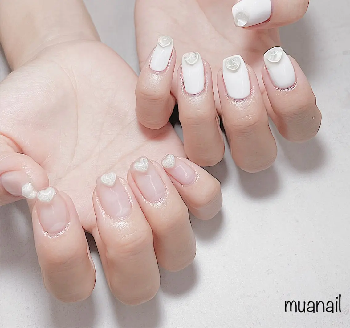 ネイル アートネイル ハート ぷっくりネイル その他(ネイル) mua nail mikiのネイルデザイン