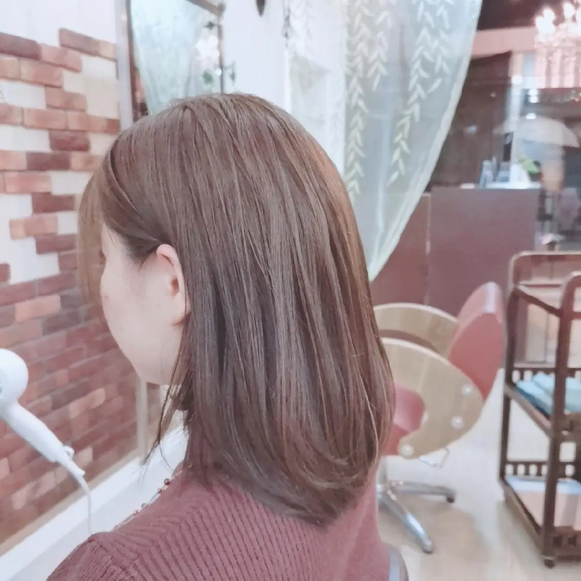 ミディアム カット ヘアカラー トリートメント ツヤ髪ケアカラー✨ 中谷良成のヘアスタイル