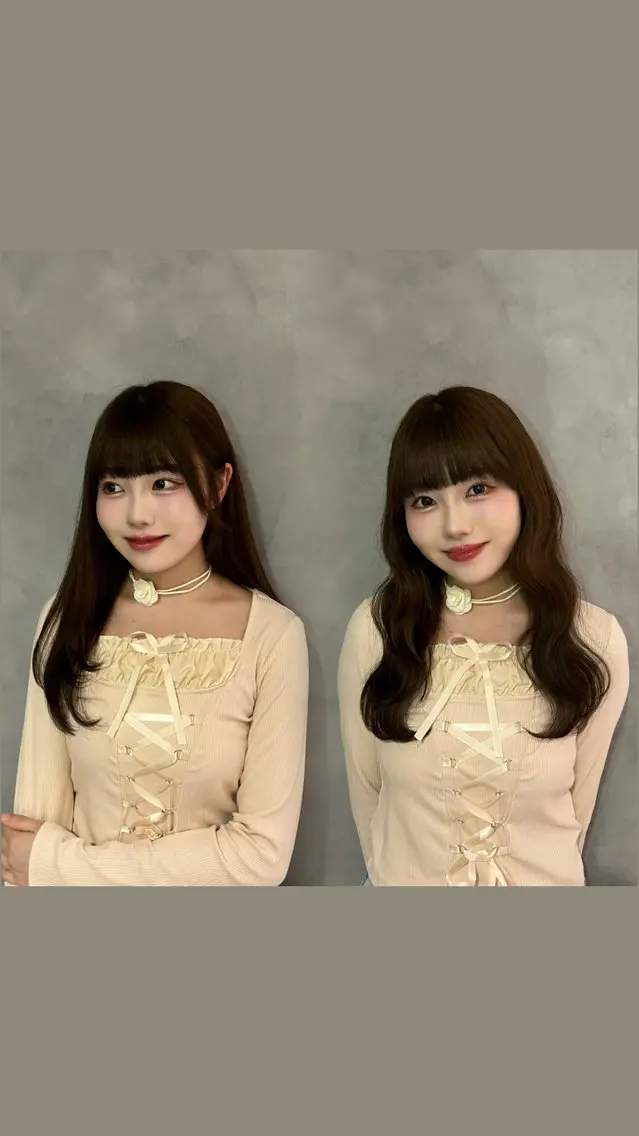 ロング カット ヘアカラー トリートメント 谷 亜澄のヘアスタイル