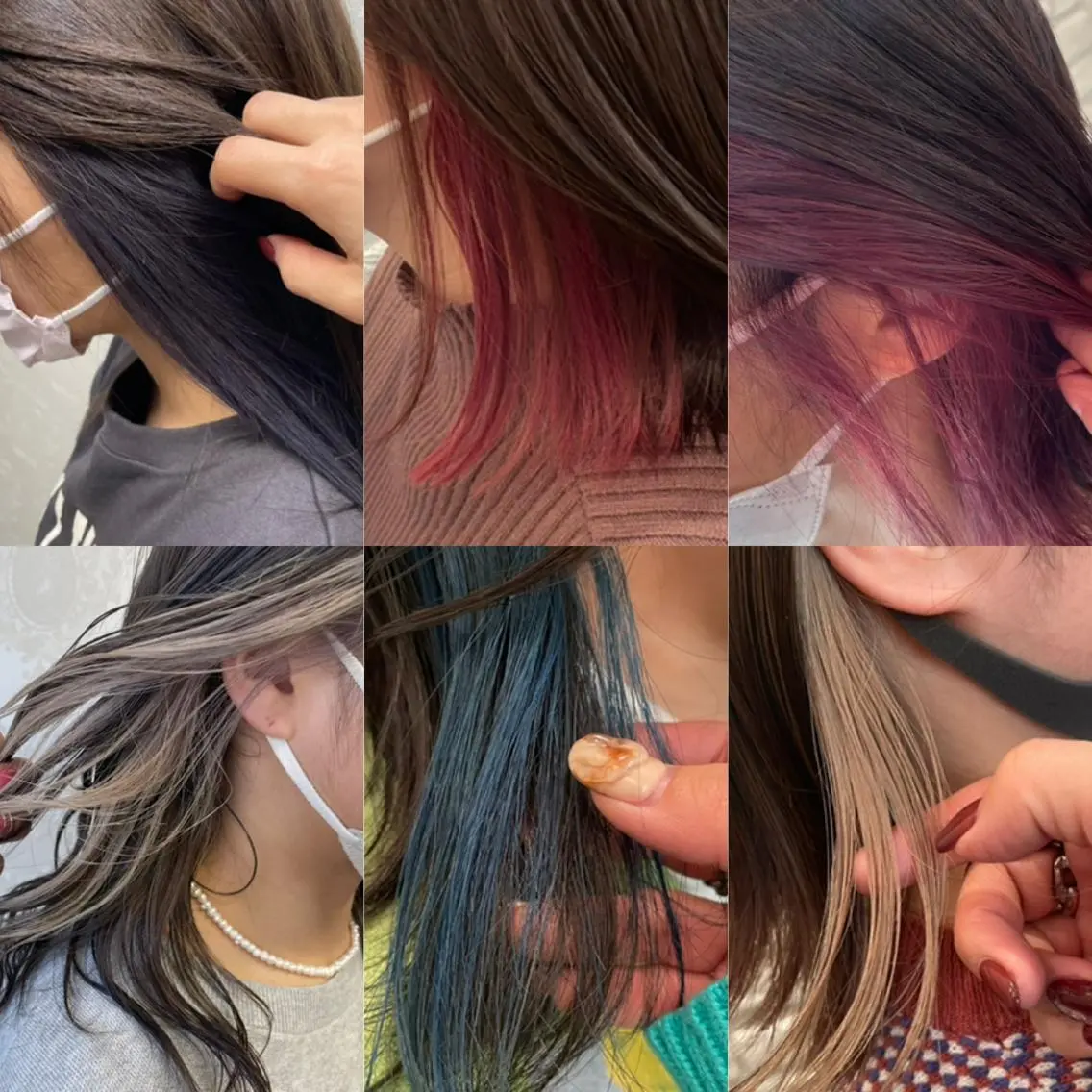ミディアム カラー ミストバング イヤリングカラー フェイスフレーミング erina💖 CLUTCH天王寺のヘアスタイル