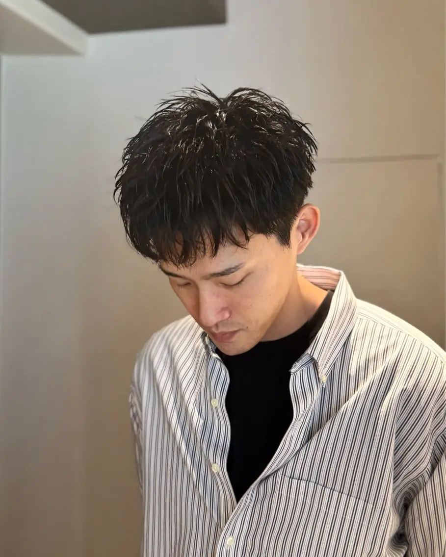 ショート パーマ メンズ メンズパーマ 似合わせカット ショートヘア カット パーマ メンズショート パーマ 丸山のヘアスタイル