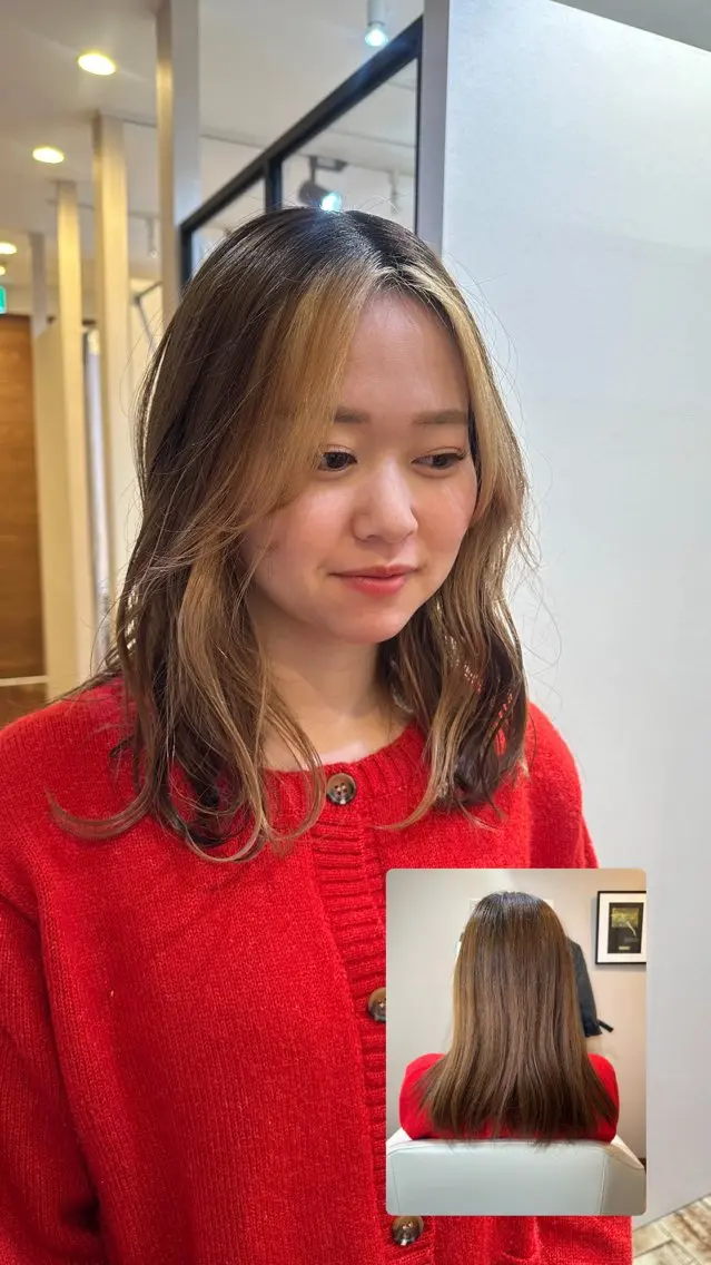 ミディアム momo 札幌美容師のヘアスタイル