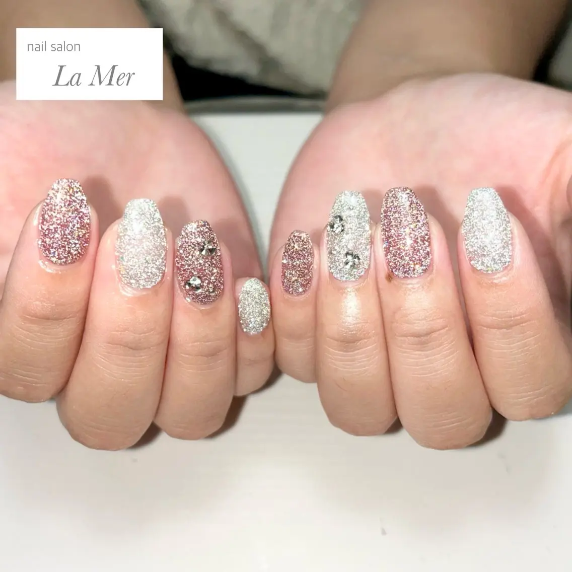 ネイル オーロラネイル ブラウン フラッシュネイル ジェルネイル キラキラネイル nailsalon La Merのネイルデザイン