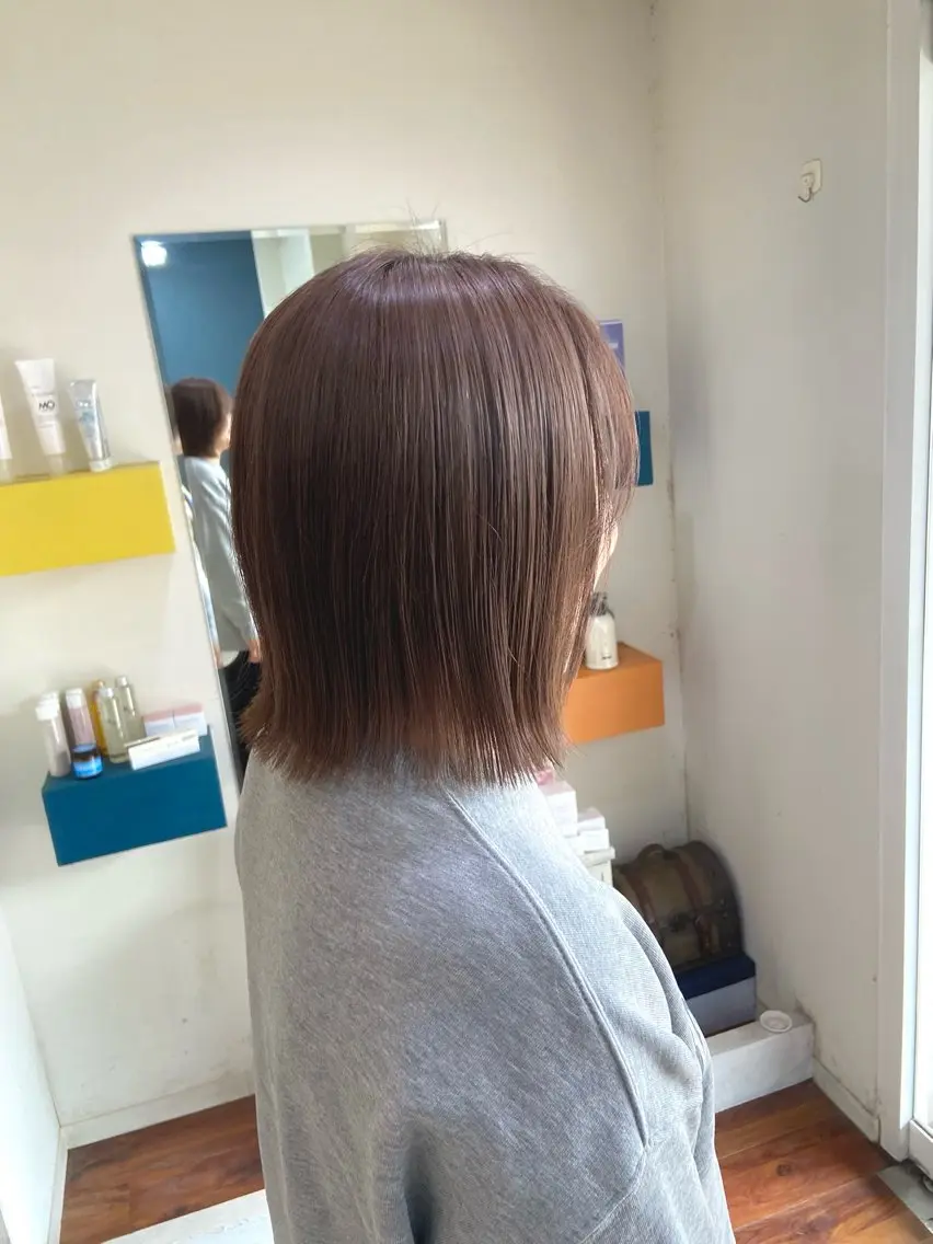 ミディアム カラー ヘアカラー トリートメント 髪質改善/透明感 カラー/西川奈穂のヘアスタイル