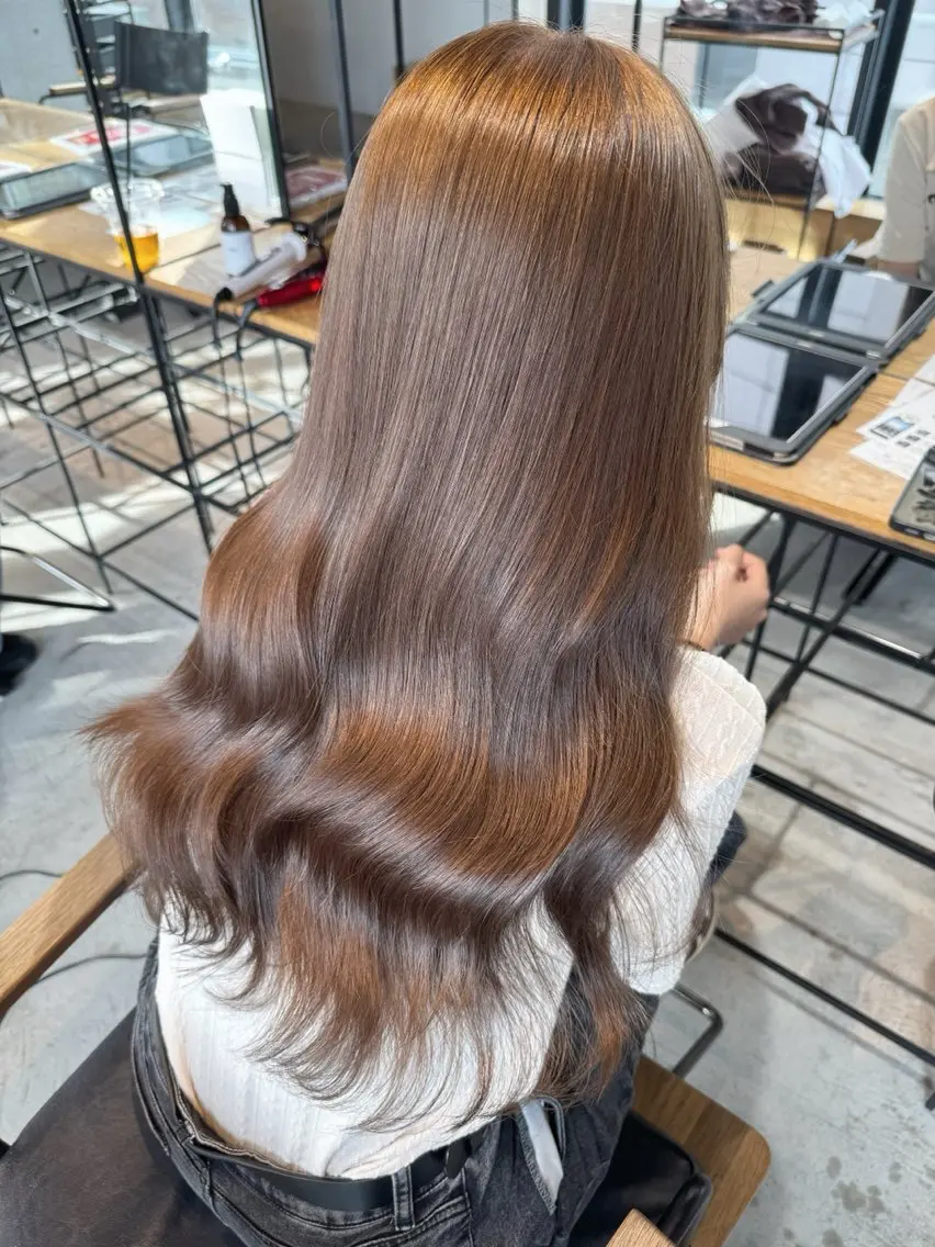 セミロング カット ヘアカラー トリートメント ベージュカラー/新潟 カラー特化/落合優吾のヘアスタイル