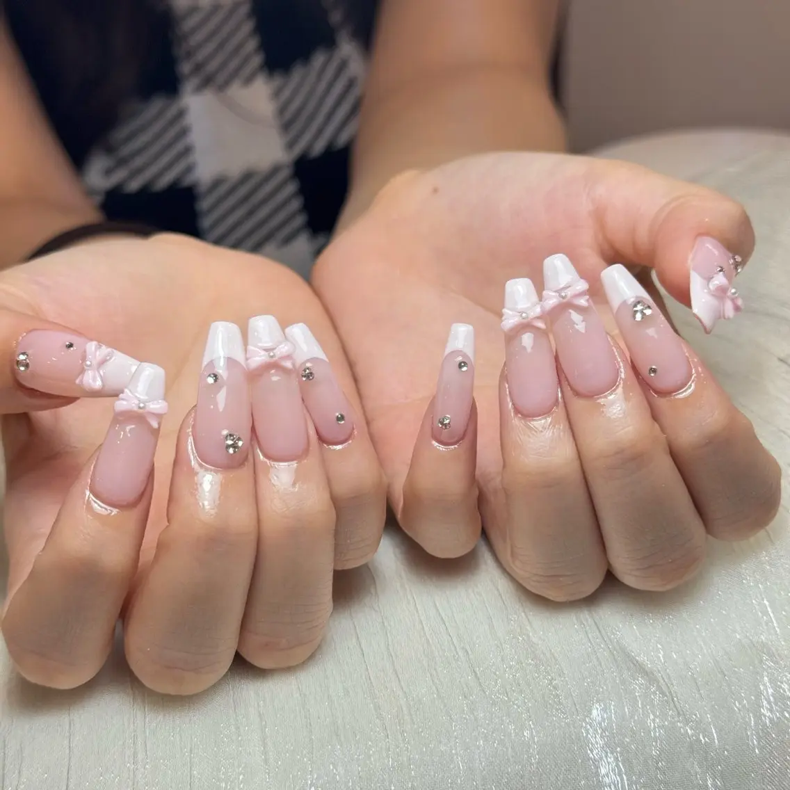 ネイル ジェルネイル 韓国ネイル ロングネイル 持ち込み パラジェル ハンドネイル Luci Nail Shinokuboのネイルデザイン