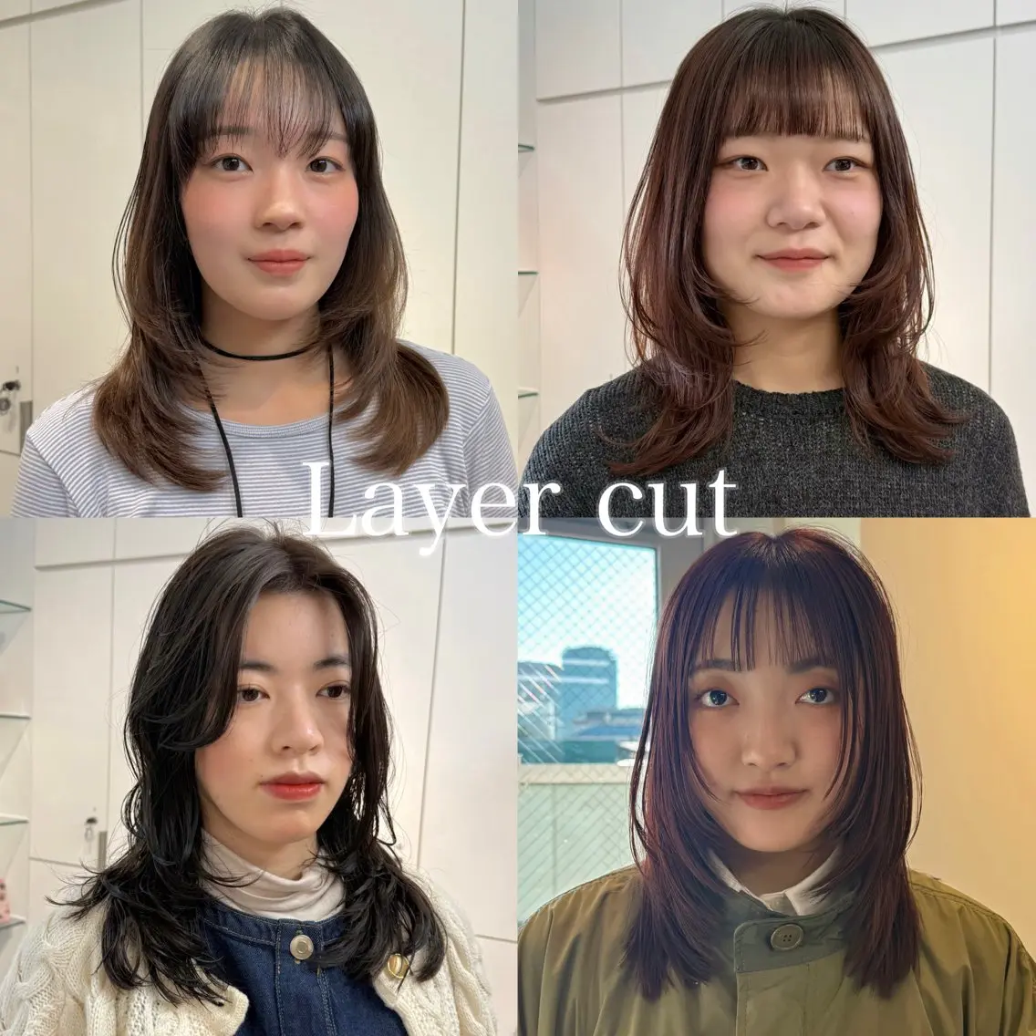 ミディアム ハイレイヤー レイヤーカット ウルフカット カット トリートメント レイヤー/艶カラー /パーマ💚千琴のヘアスタイル