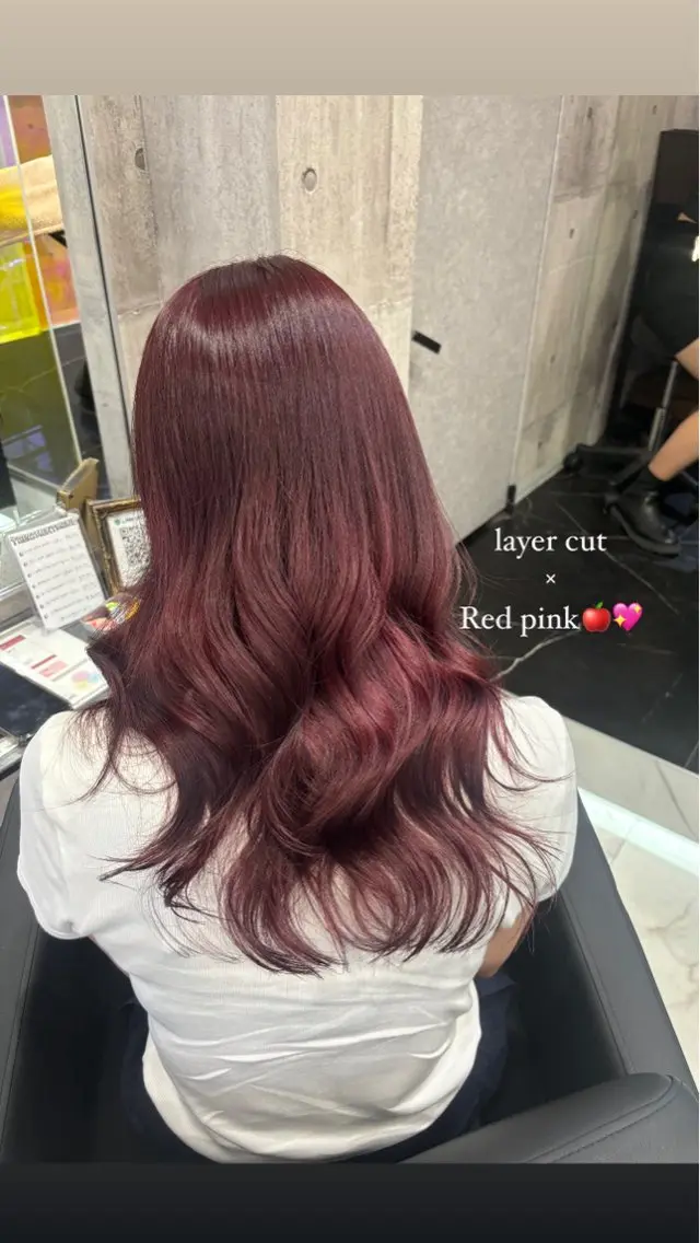 セミロング カラー ヘアアレンジ レイヤーカット ♡🎀垢抜け透明感 カラーaomi🐇♡のヘアスタイル
