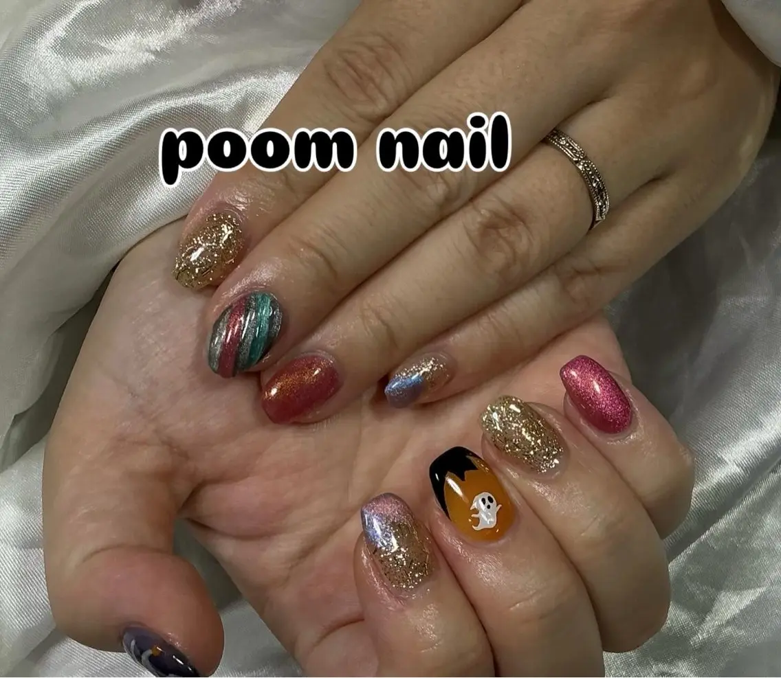 ネイル ハロウィン 持ち込み ハンドネイル poom nailのネイルデザイン