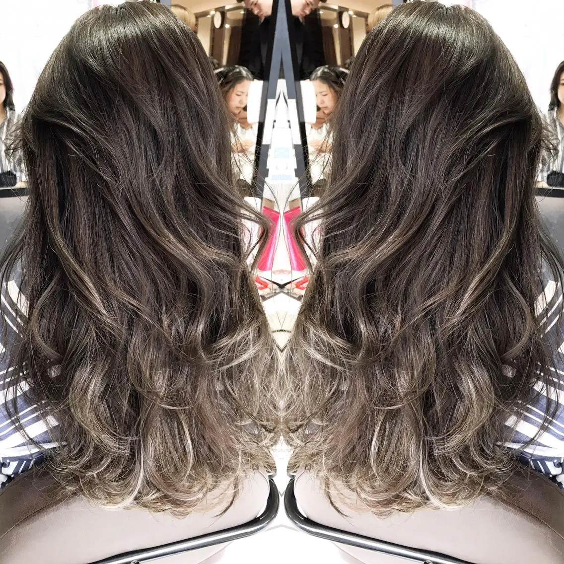 ロング カラー シールエクステ⭐️ オオミタクヤのヘアスタイル