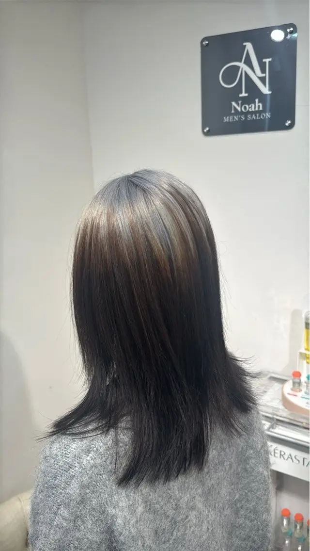 ミディアム カラー ブリーチ ヘアカラー ダブルカラー/ メンズパーマ🫧中村のヘアスタイル