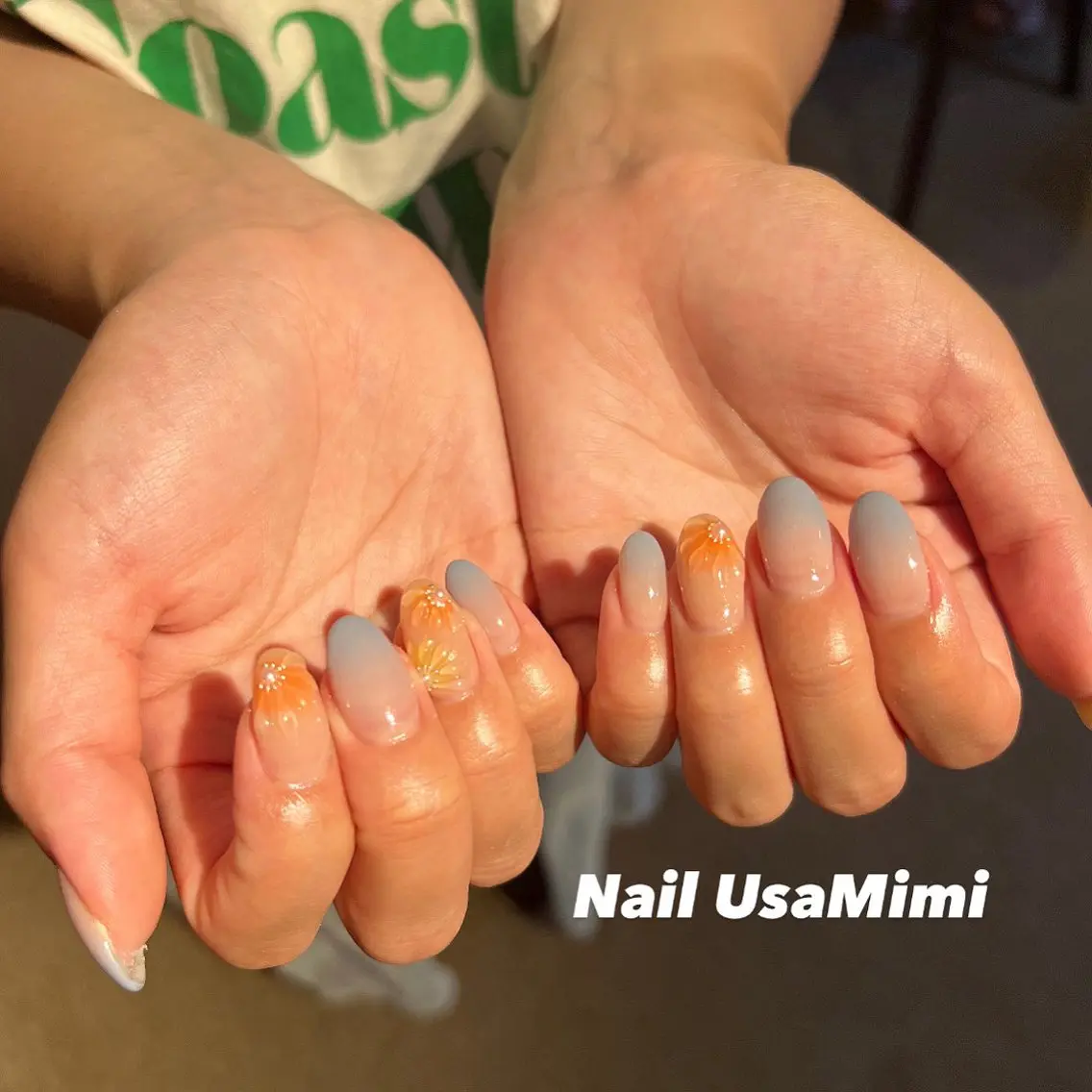ネイル アートネイル オーロラネイル チークネイル フレンチネイル ジェルネイル ハンドネイル 本町NailUsa Mimi RIKOのネイルデザイン
