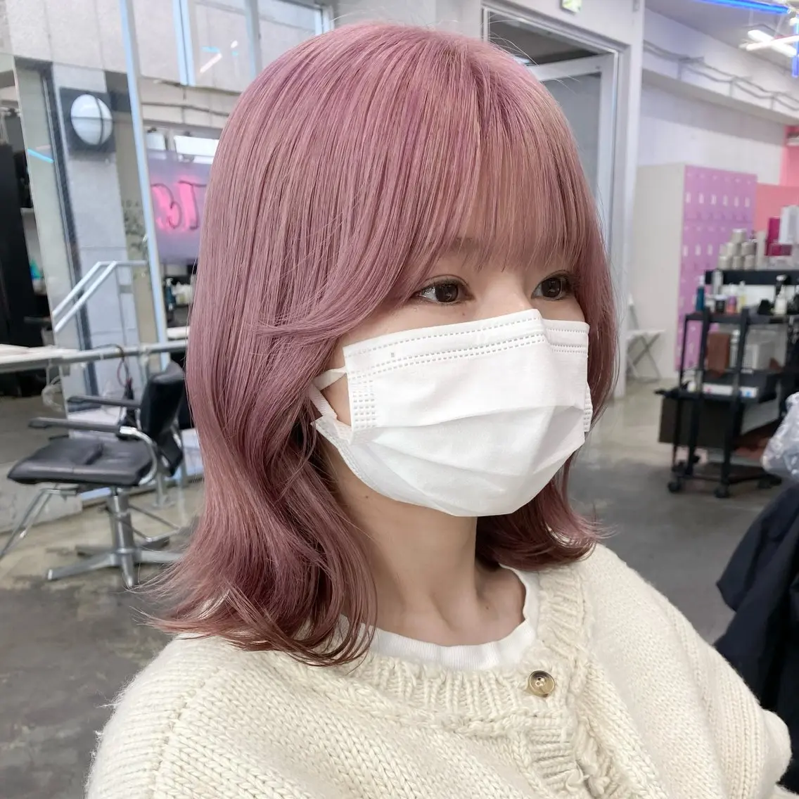 ミディアム カラー ヘアアレンジ ヘアカラー 💗💗韓国レイヤー yu-ki💗💗のヘアスタイル