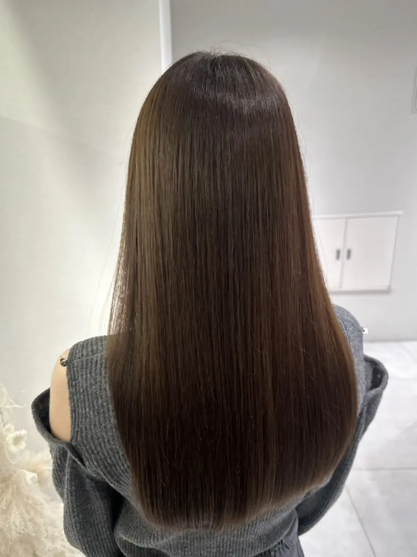 ロング カラー ブリーチ ブリーチなしカラー トリートメント カット ヘアカラー トリートメント piLLon 心斎橋のヘアスタイル