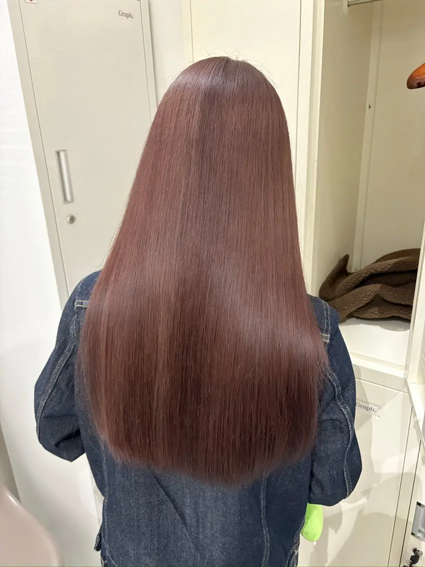 ロング カラー ブラウンカラー ピンクカラー ピンクブラウン ヘアカラー 垢抜けメンズカット/ 毛流れパーマ/ユウトのヘアスタイル