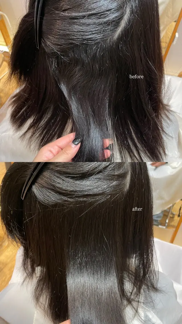 ミディアム 縮毛矯正 艶カラー/縮毛矯正 🩰chihiroのヘアスタイル