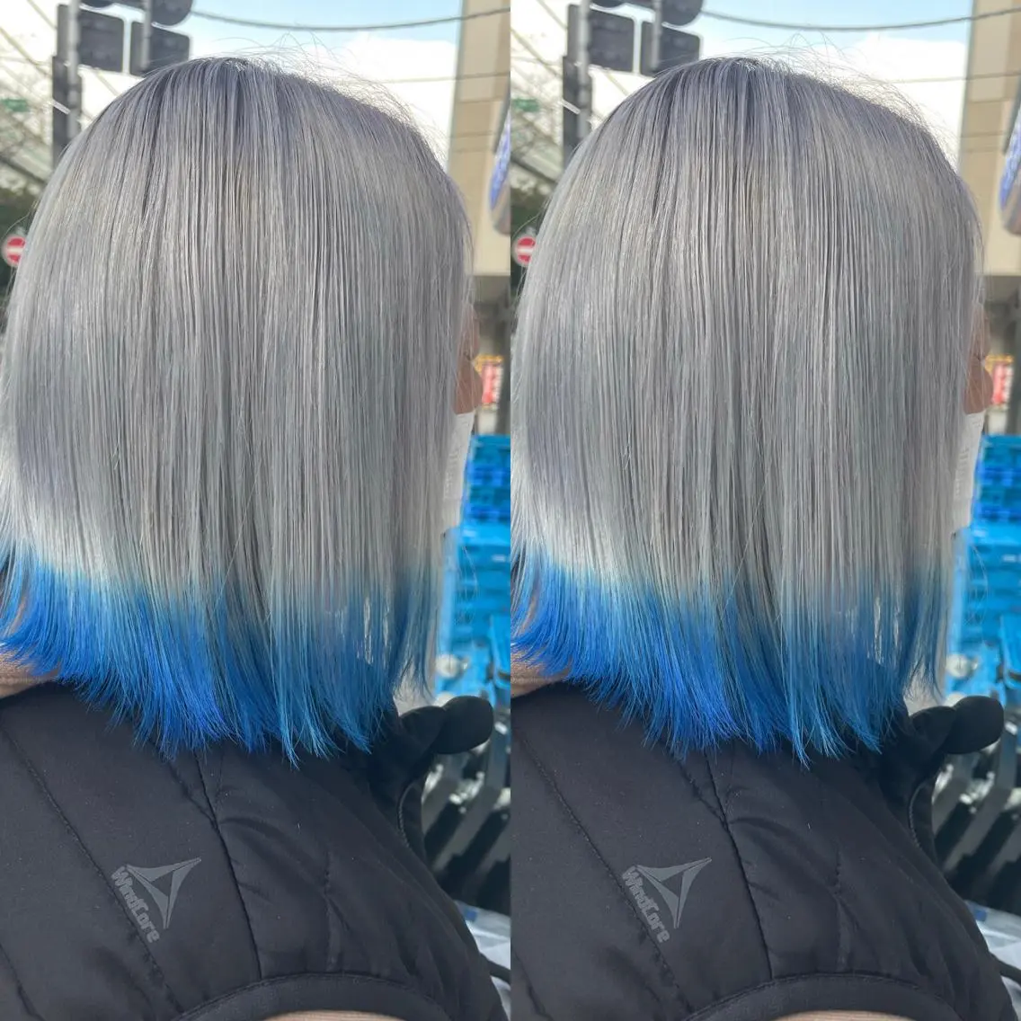 ミディアム カラー ブルーカラー 👑派手髪/カット 👑ANRYのヘアスタイル