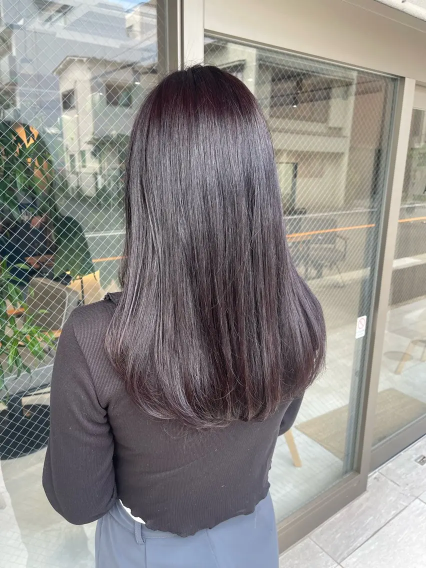 ロング カラー ラベンダーカラー ヘアカラー トリートメント 🩵ボブ/レイヤー /髪質改善🩵のヘアスタイル