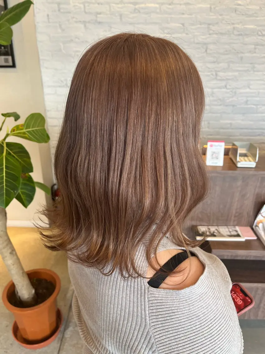 ミディアム カラー ヘアカラー トリートメント ブリーチ⏳艶カラー Natsukiのヘアスタイル