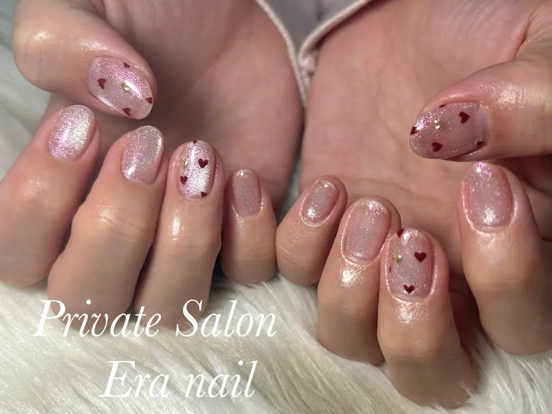 ネイル ハート マグネットネイル ハンドネイル Era nailのネイルデザイン