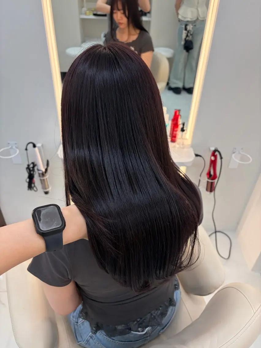 ロング カラー 黒髪 ラベンダーカラー カット ヘアカラー トリートメント ダブルカラー/髪質改 善/京都/akaneのヘアスタイル