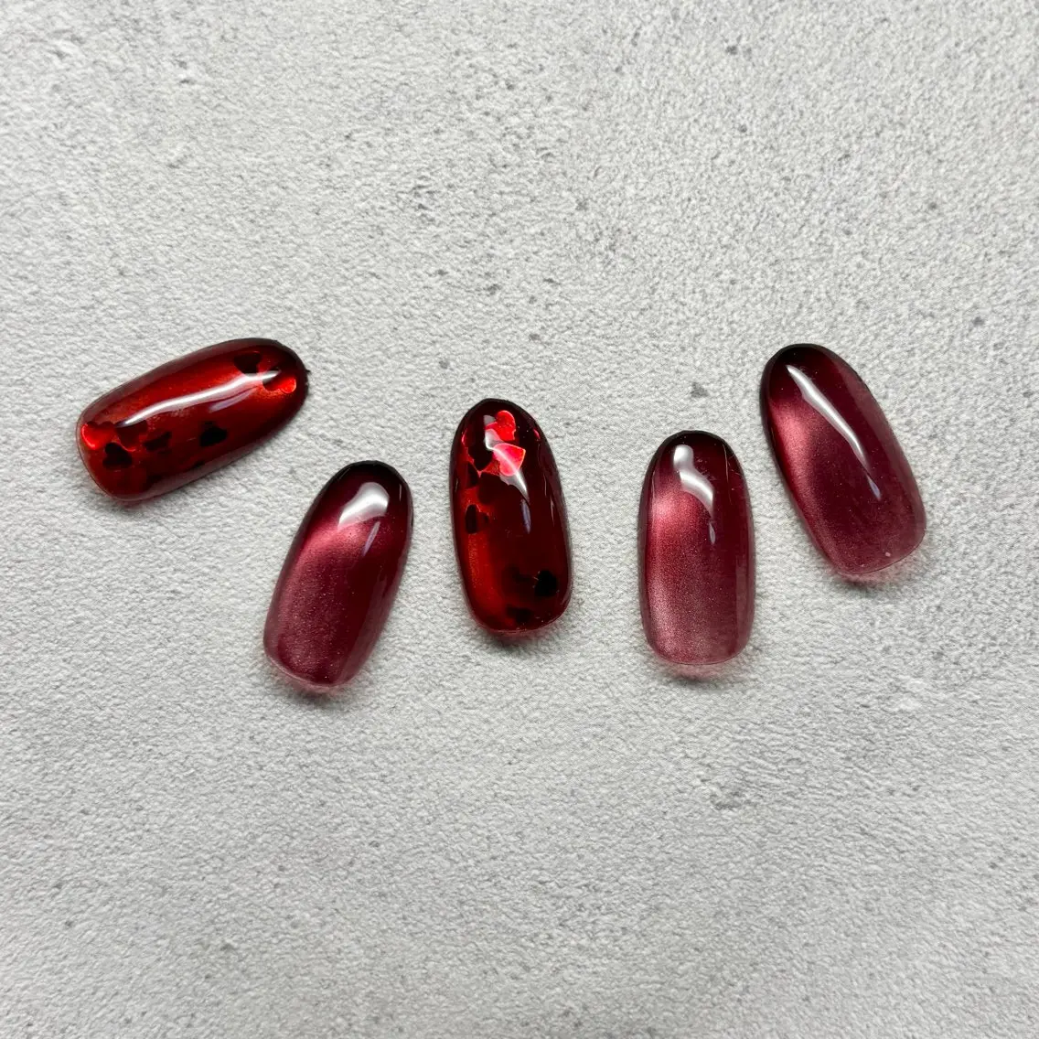 ネイル ハート バレンタイン ハンドネイル nail salon Lanaのネイルデザイン