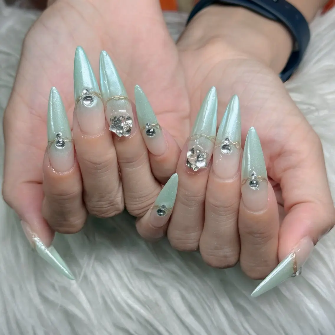ネイル フットネイル フレンチネイル グラデーション 韓国ネイル ロングネイル ハンドネイル Hani Nail Salonのネイルデザイン