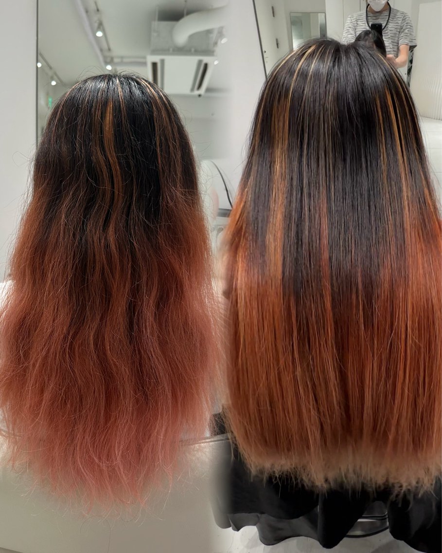 セミロング ハイライト レイヤーカット 縮毛矯正 カット 縮毛矯正 トリートメント ヘッドスパ ヘアセット 朝ラク縮毛矯正 ブリーチ矯正/吉田のヘアスタイル