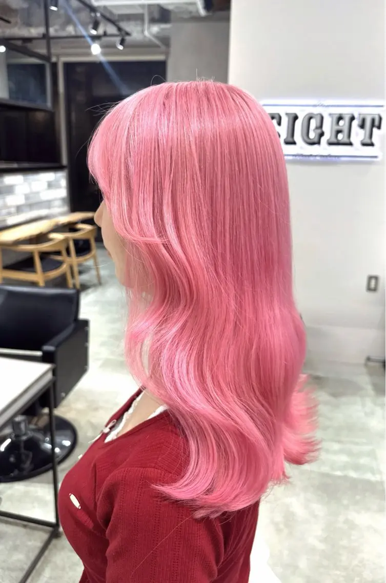 カラー ブリーチ ピンクカラー カット ヘアカラー トリートメント 透明感カラー✨艶髪 制作🌱山根あゆみのヘアスタイル