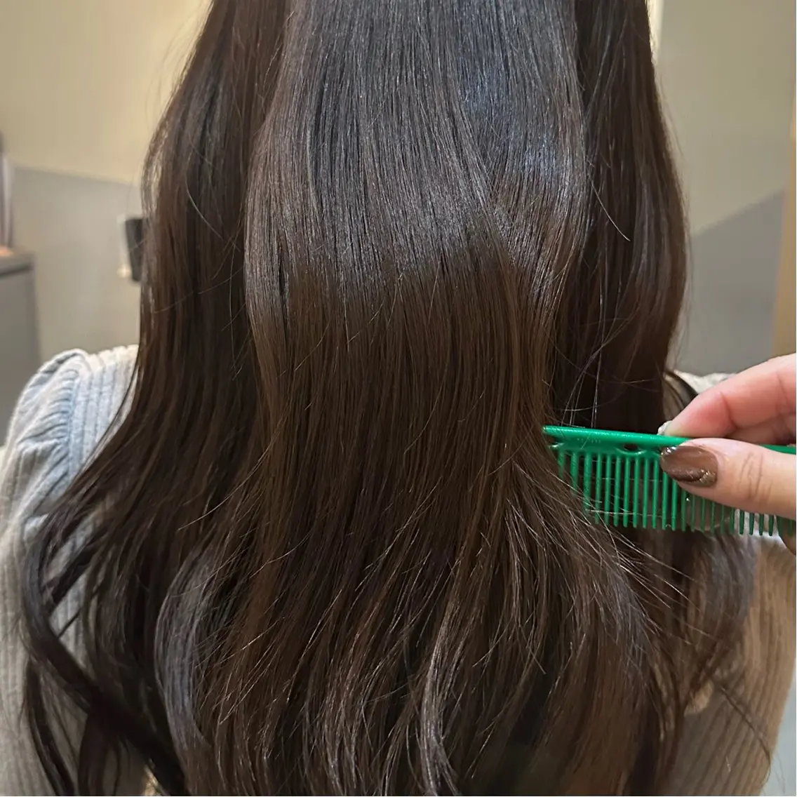 ロング カラー ブラウンカラー ダークブラウン ヘアカラー 艶カラー/岡崎 /おかもとななのヘアスタイル
