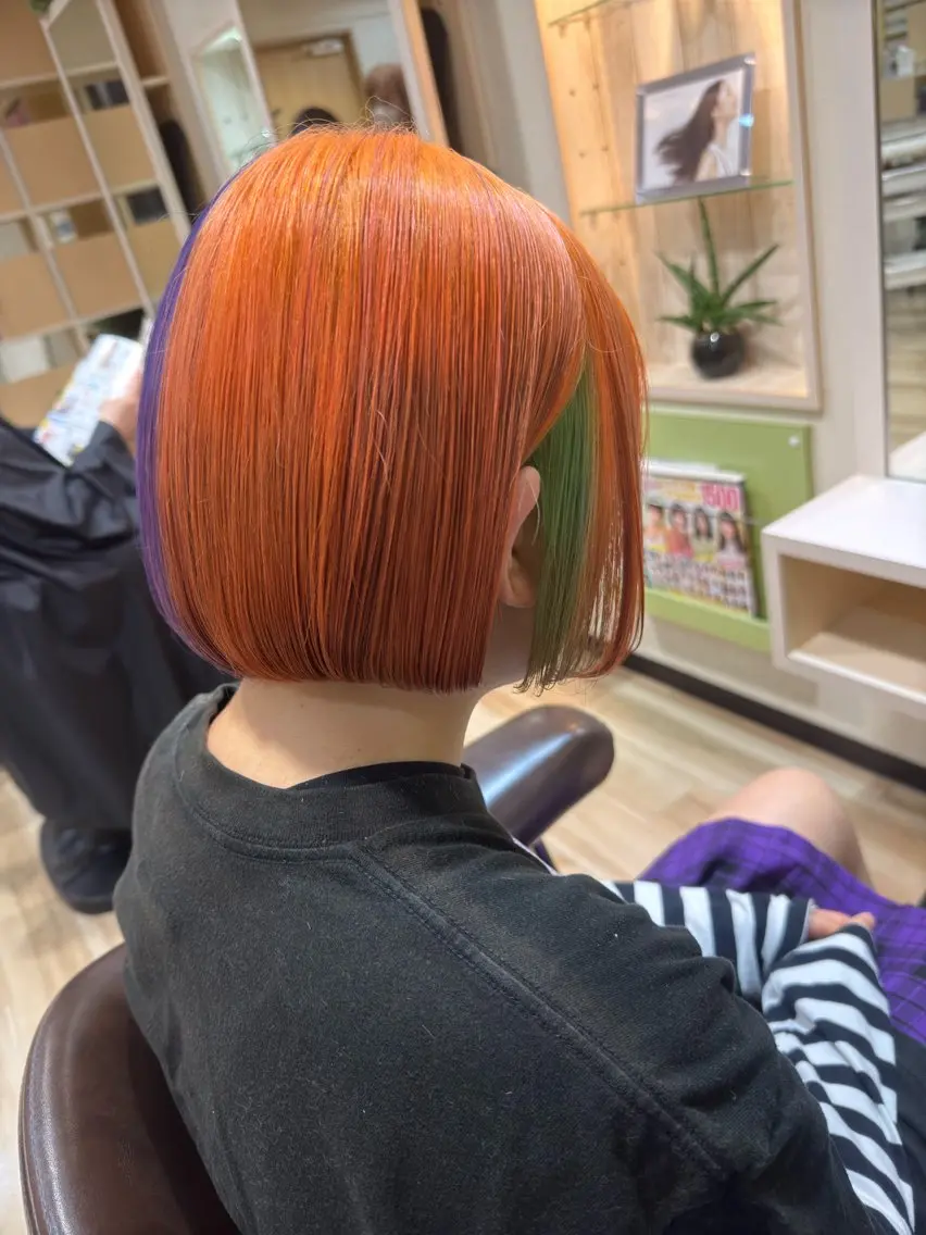 ショート カラー ブリーチ デザインカラー 🌈派手髪ハイトーン 🌈鈴木亮太🌈のヘアスタイル