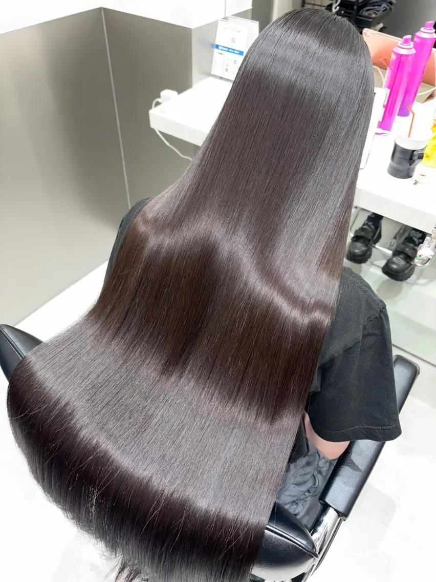 ロング 縮毛矯正 トリートメント 縮毛矯正クロスパーマ 益子達也のヘアスタイル