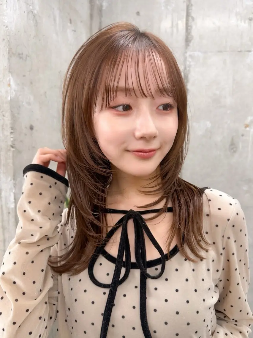 ミディアム カラー カット ヘアカラー トリートメント ヘッドスパ 🪐レイヤー/抜け感 カラー/加野彩果🪐のヘアスタイル