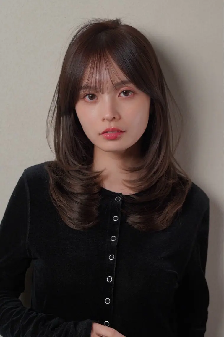 セミロング カラー 銀座/骨格診断 垢抜けレイヤー/菅原のヘアスタイル