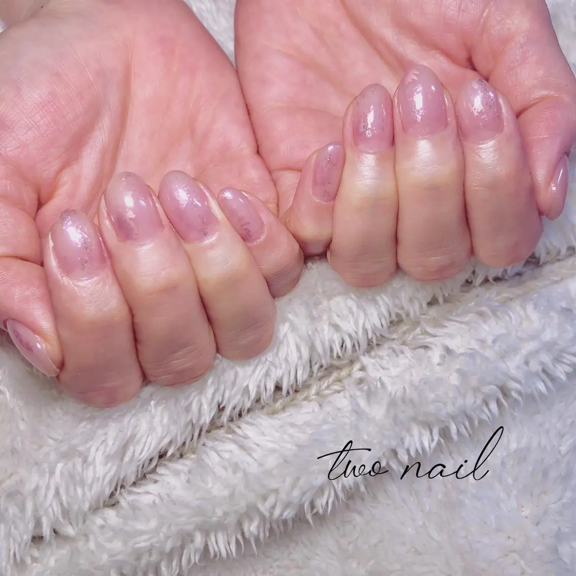 ネイル アートネイル ブラウン フットネイル ハート ニュアンスネイル two nailのネイルデザイン