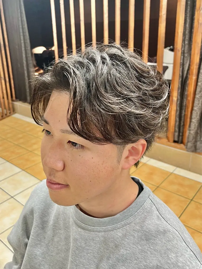 ショート パーマ メンズ カット パーマ メンズ特化/パーマ/ 髪質改善　高野奨馬のヘアスタイル