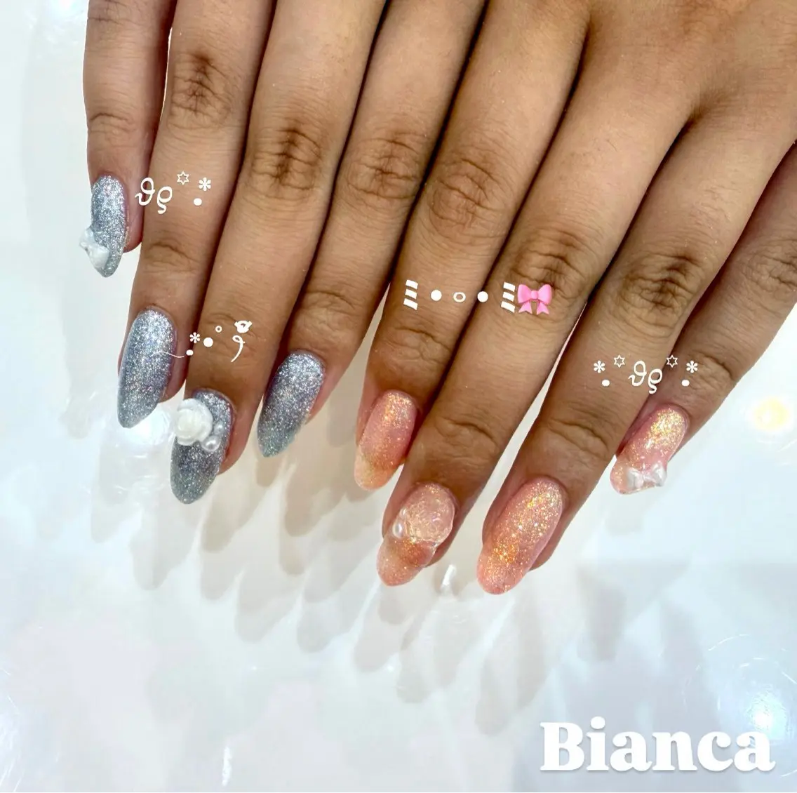 ネイル キラキラネイル Bianca✮* 阿佐ヶ谷✮*RIOのネイルデザイン