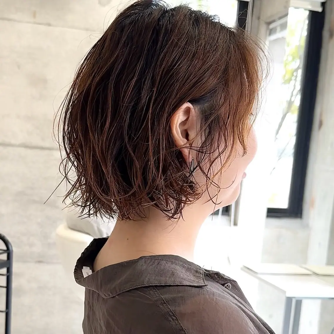 ショート パーマ ボブ 似合わせカット ニュアンスパーマ スパイラルパーマ 畔上 尚也のヘアスタイル
